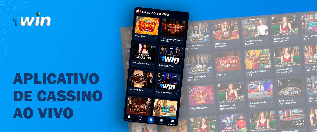 O lobby do casino ao vivo na aplicação 1WIN